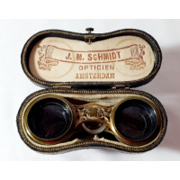 Toneelkijker in etui. J.M. Schmidt Amsterdam, eind 19e eeuw